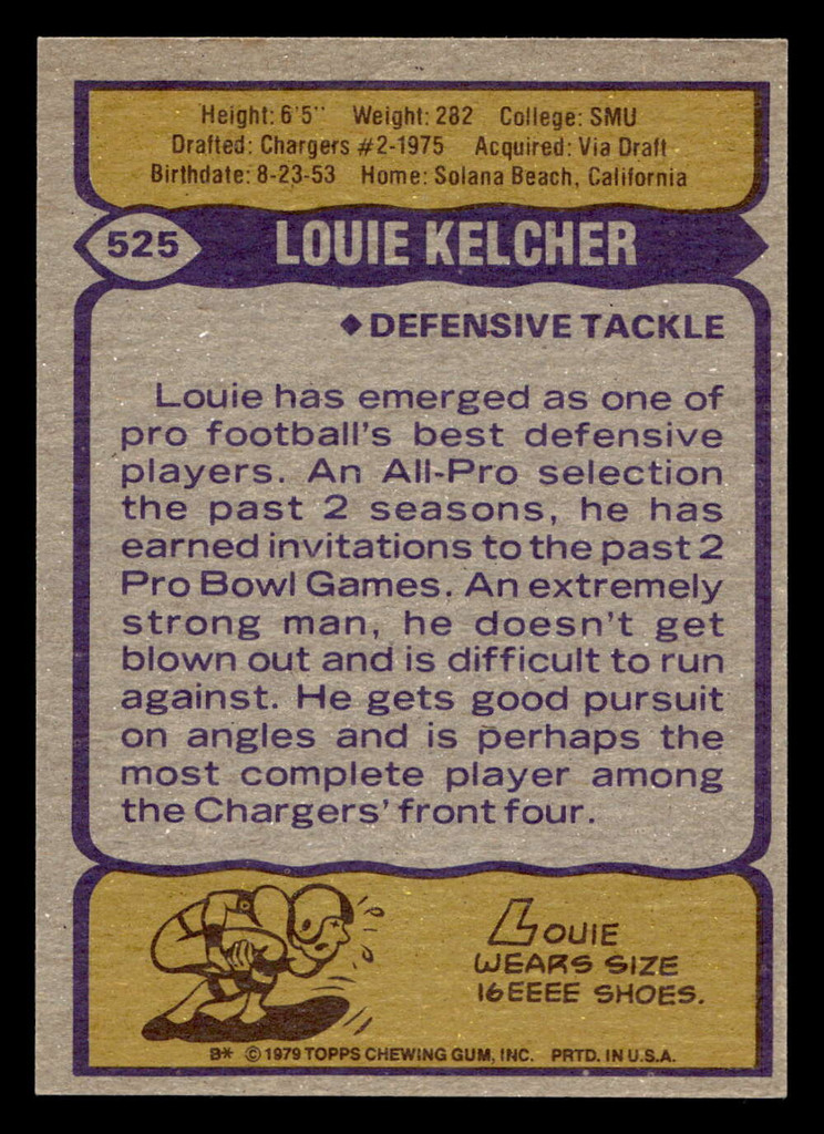 1979 Topps #525 Louie Kelcher AP Near Mint 