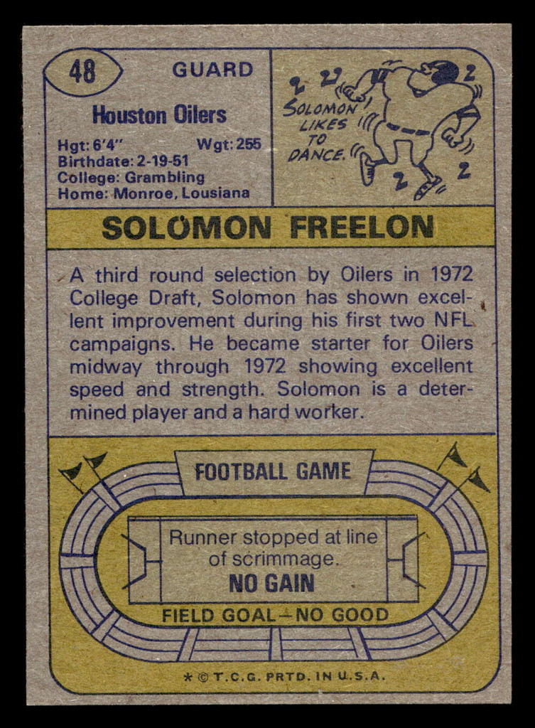 1974 Topps #48 Solomon Freelon Near Mint 