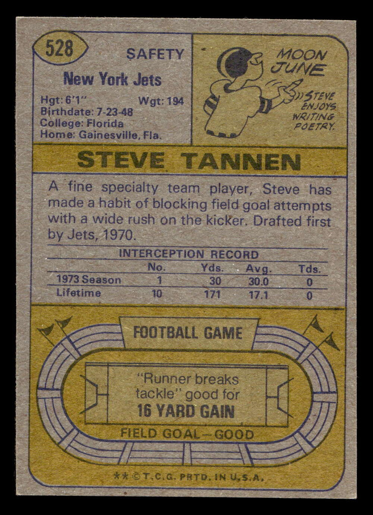 1974 Topps #528 Steve Tannen Ex-Mint 