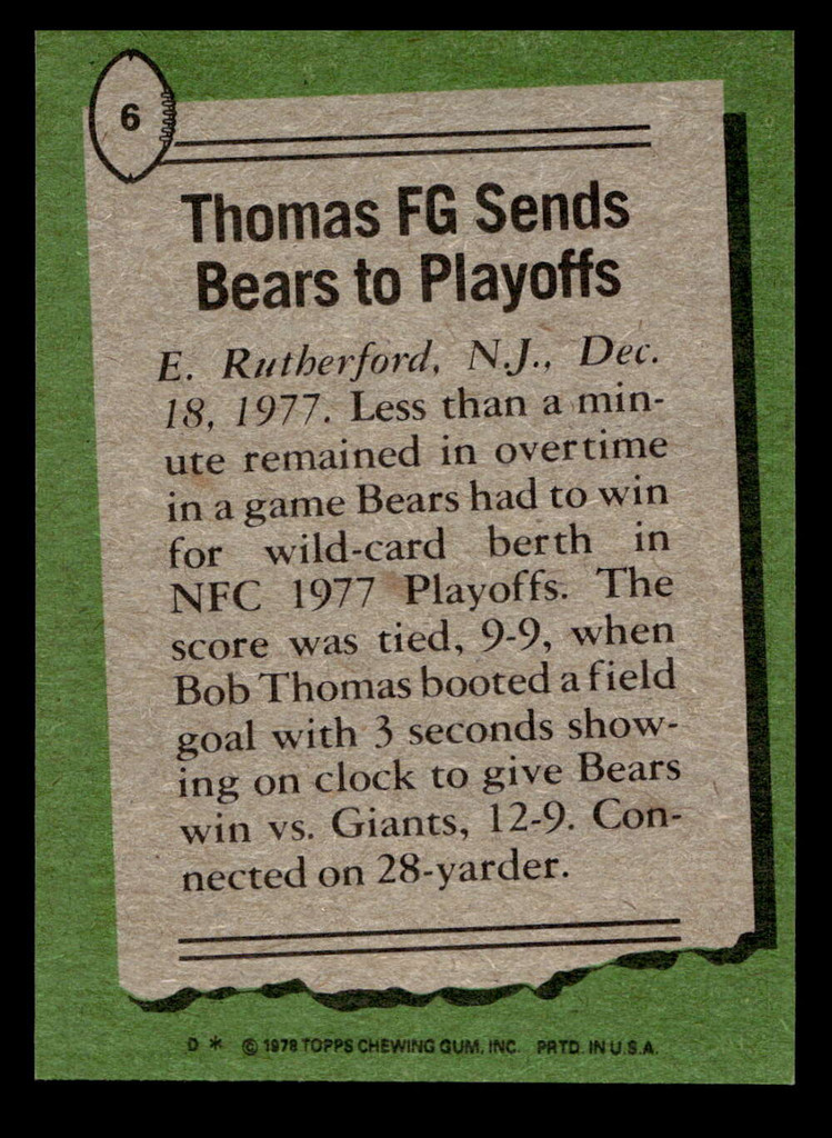 1978 Topps #6 Bob Thomas HL Near Mint  ID: 415493