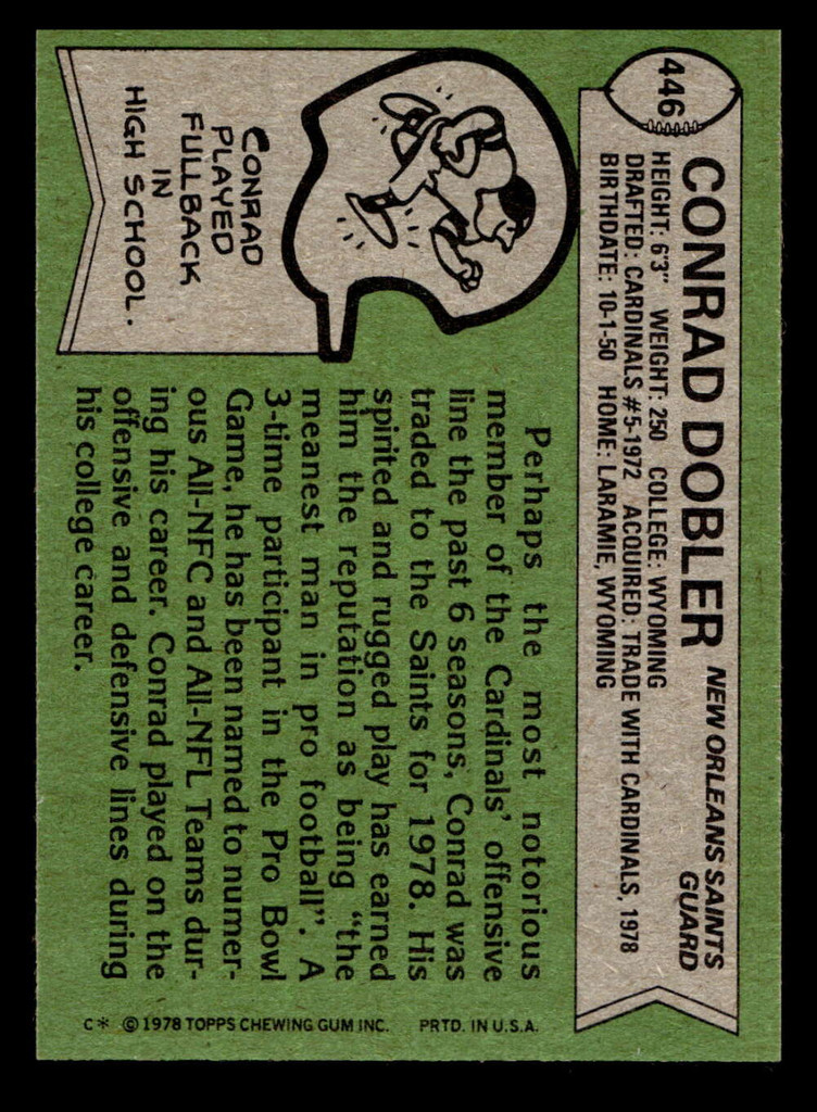 1978 Topps #446 Conrad Dobler Near Mint+  ID: 415932