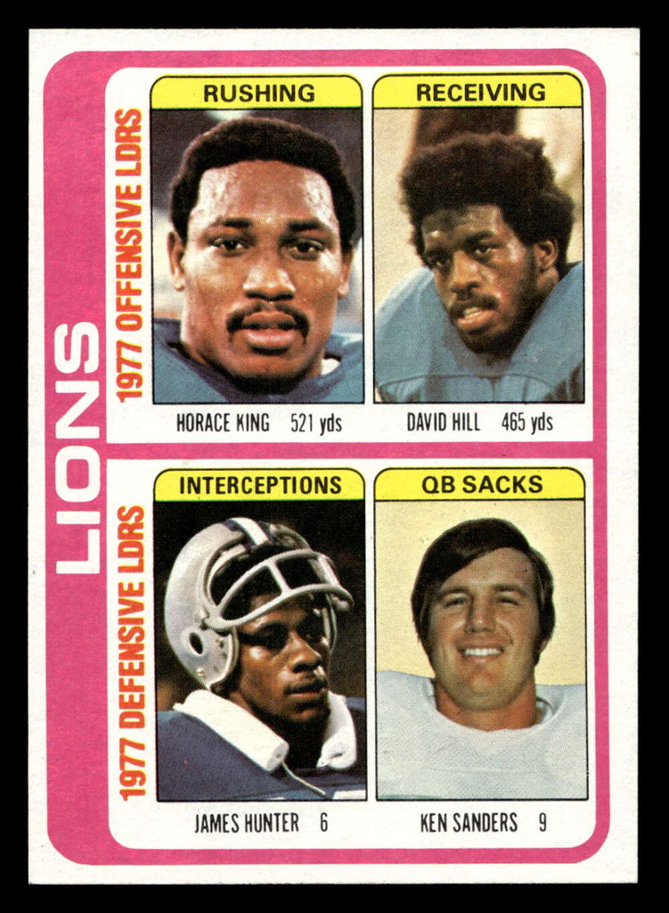 1978 Topps #509 Horace King/David Hill/James Hunter/Ken Sanders TL Near Mint 