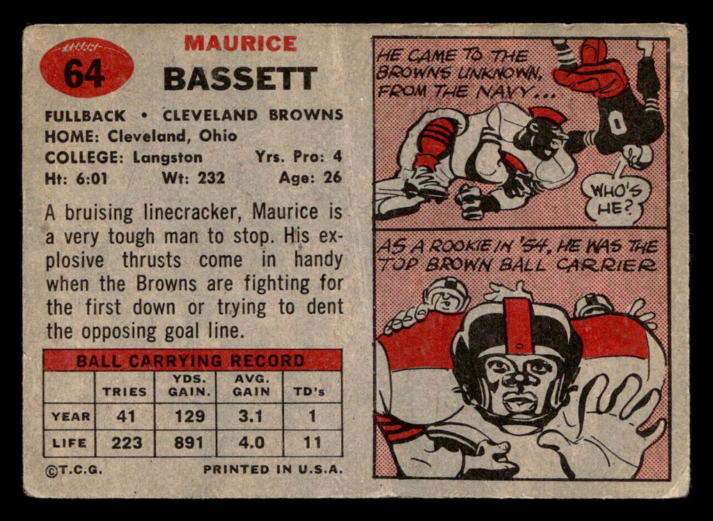 1957 Topps #64 Maurice Bassett Poor 