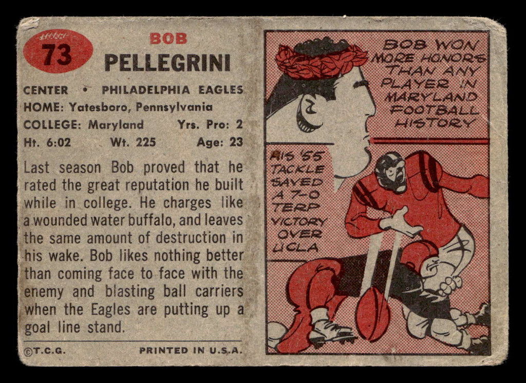 1957 Topps #73 Bob Pellegrini Poor 