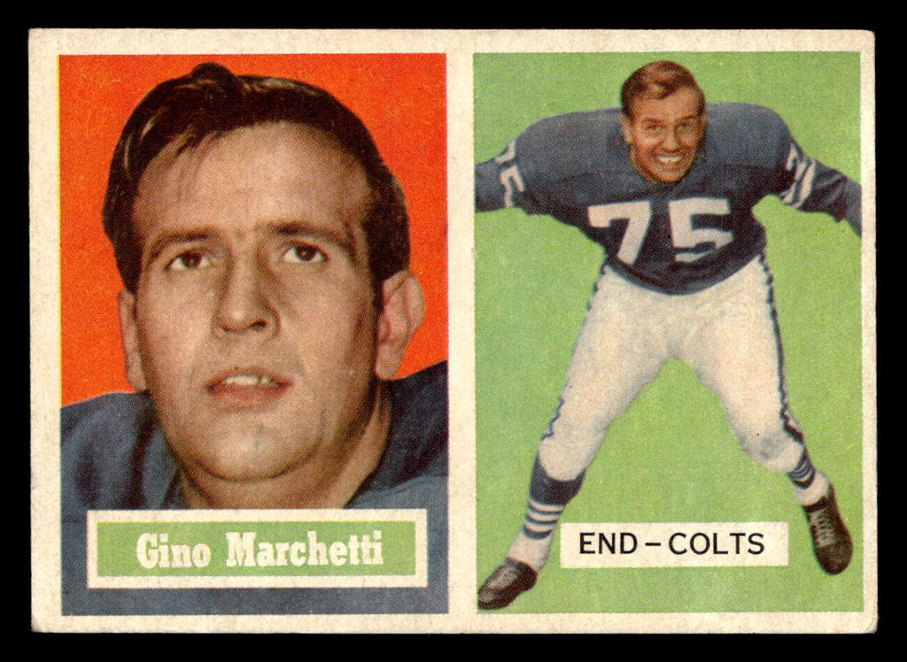 1957 Topps #5 Gino Marchetti Excellent Writing on Back 