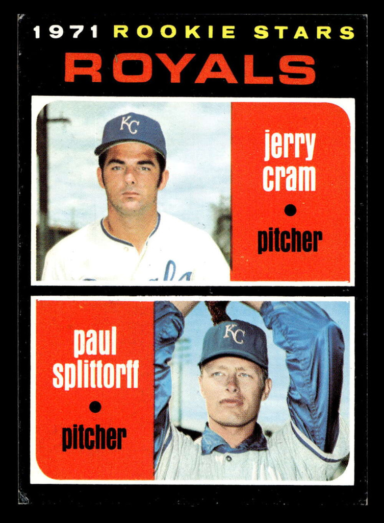 1971 Topps #247 Jerry Cram/Paul Splittorff Royals Rookies VG-EX RC Rookie 