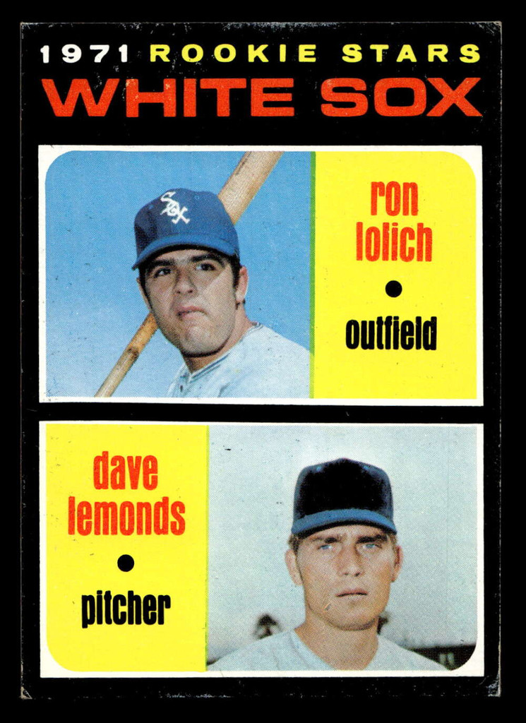 1971 Topps #458 Ron Lolich/Dave Lemonds White Sox Rookies VG-EX RC Rookie 