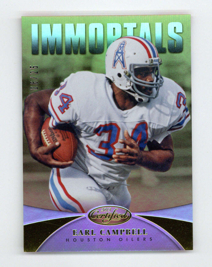 2013 Panini Immortals Leaf Certified Earl Campbell Oilers No. 06/25