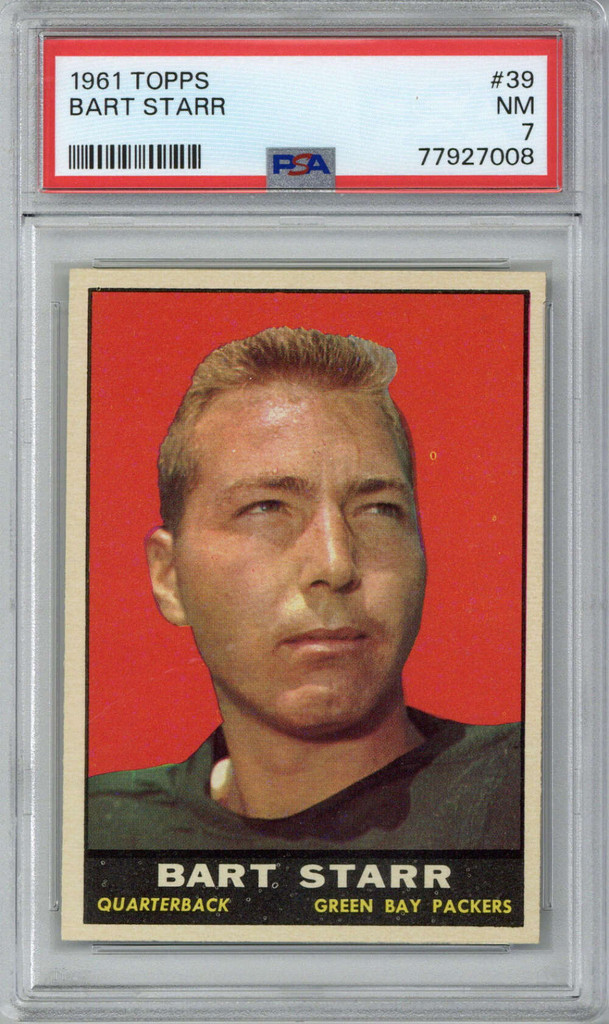 1961 Topps #39 Bart Starr PSA 7 Near Mint Packers Centered
