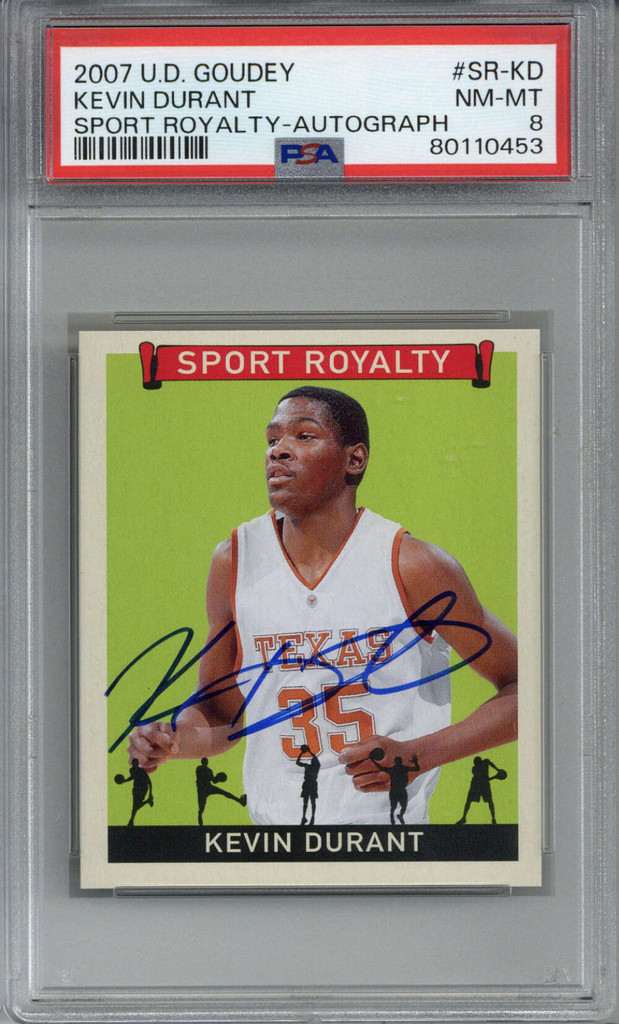 2007 UD Goudey Sport Royalty AUTOGRAPH Kevin Durant PSA 8 NM-Mint Auto RC