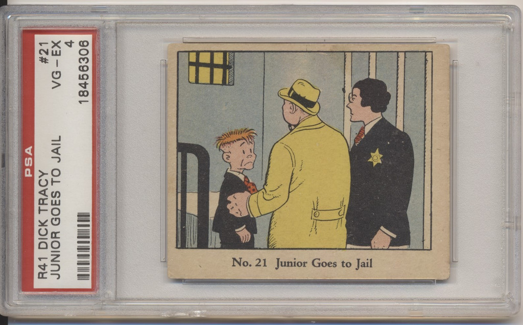 1930's  R41 Walter Johnson Candy Co  Dick Tracy  #21 Junior Goes To Jail PSA 4 VG-EX #*sku36273