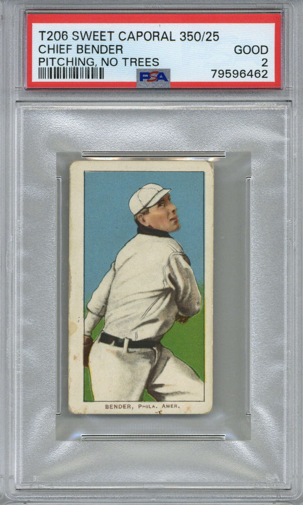1909 T206 Sweet Caporal 350/25 Chief Bender PSA 2 Good Phila Amer. No Trees