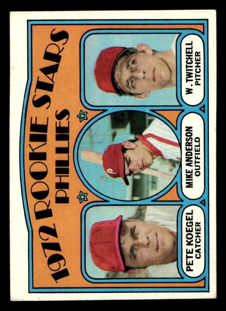 1972 Topps #14 Pete Koegel/Mike Anderson/Wayne Twitchell Phillies Rookies Ex-Mint RC Rookie  ID: 420988