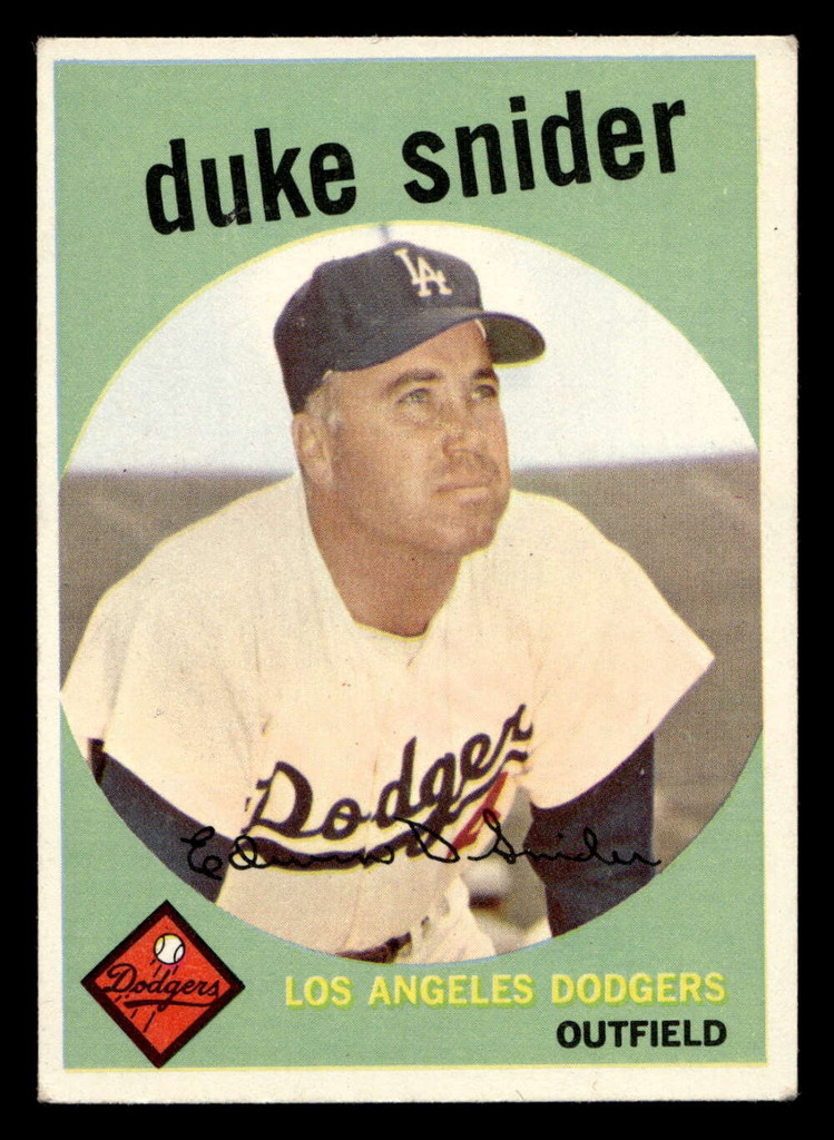 1959 Topps #20 Duke Snider Excellent+  ID: 423015