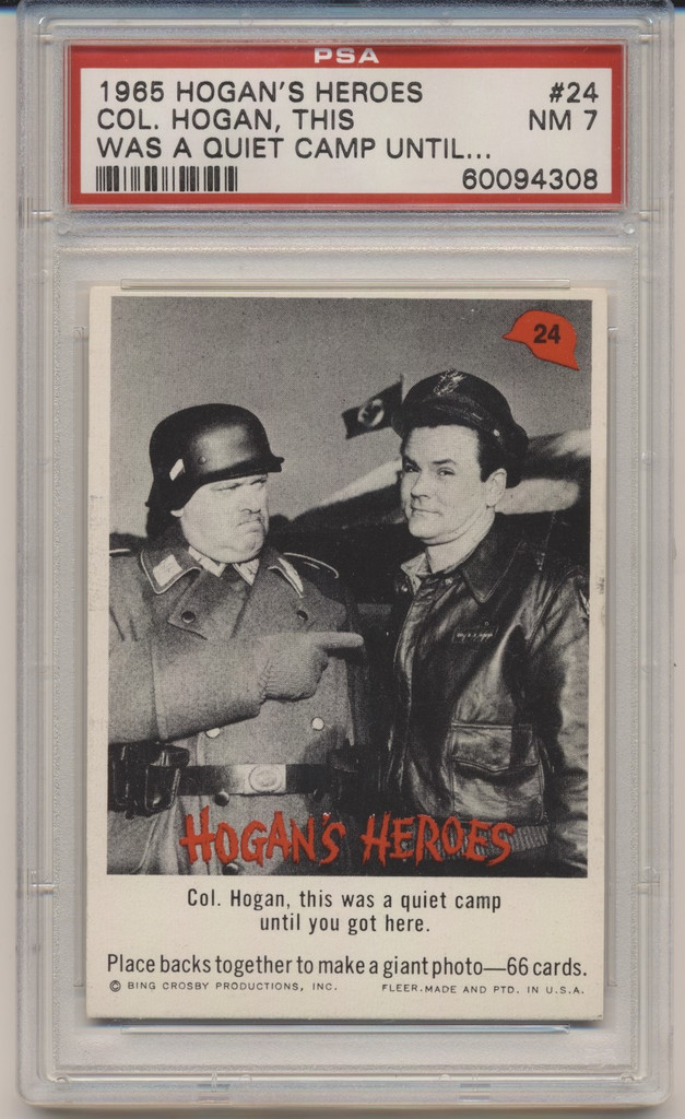 1965 Fleer Hogan's Heroes #24  Col. Hogan This Was A ...  PSA 7 NM  #*sku36299