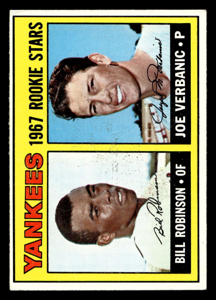 1967 Topps #442 Bill Robinson/Joe Verbanic Yankees Rookies DP Excellent+ RC Rookie  ID: 424261