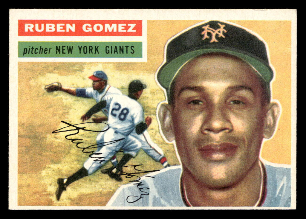 1956 Topps #9B Ruben Gomez White Backs Ex-Mint 