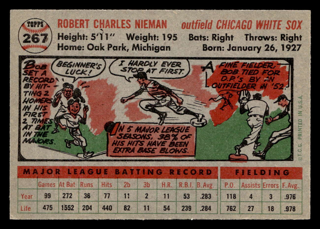 1956 Topps #267 Bob Nieman Near Mint  ID: 426016