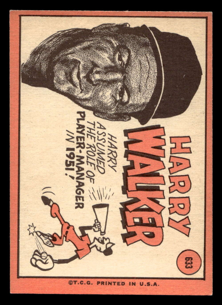 1969 Topps #633 Harry Walker MG Excellent+  ID: 428484