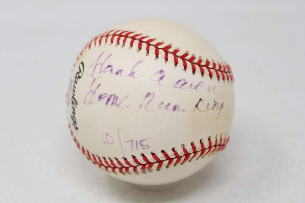 Hank Aaron PSA/DNA Signed Auto Baseball Braves Home Run King 10/715