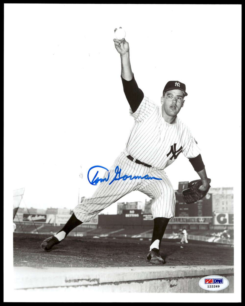Tom Gorman 8 x 10 Photo Signed Auto PSA/DNA Authenticated Yankees