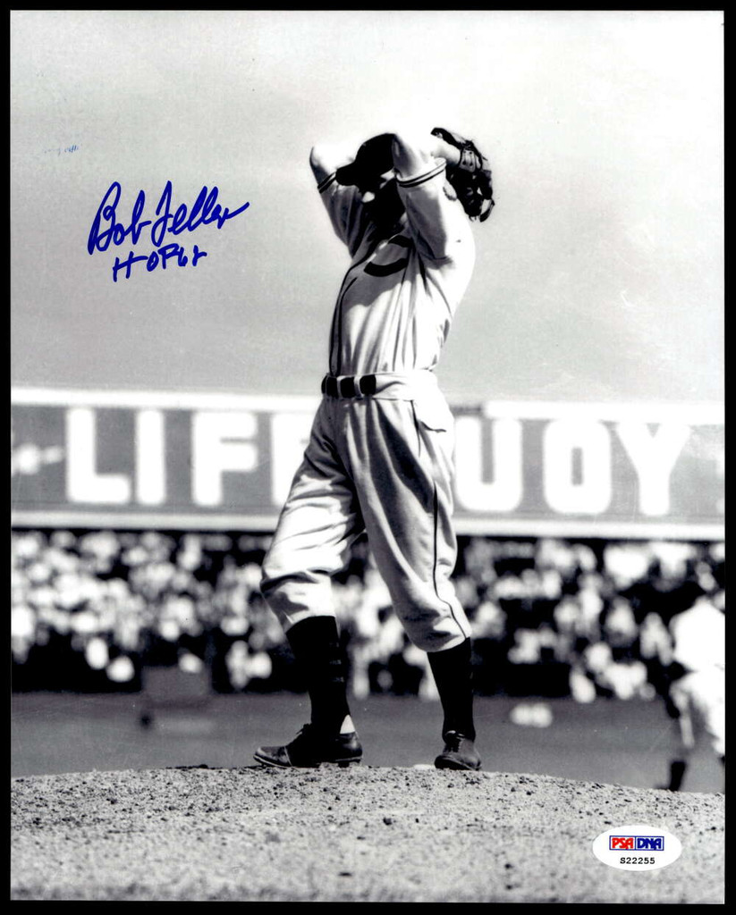 Bob Feller 8 x 10 Photo Signed Auto PSA/DNA Authenticated Indians HOF 62 ID: 428691