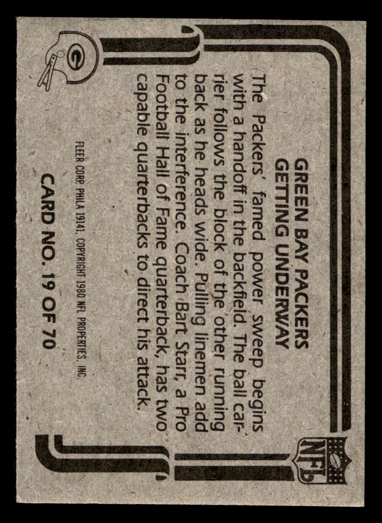 1980 Fleer Team Action #20 Green Bay Packers Near Mint Football  ID: 429251
