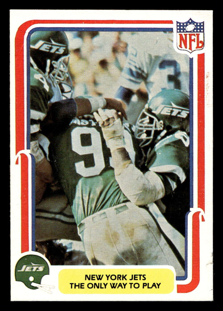 1980 Fleer Team Action #38 New York Jets Very Good Football 