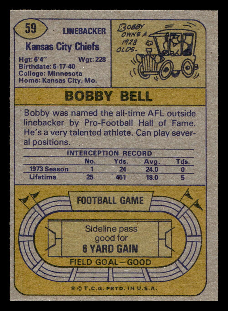 1974 Topps #59 Bobby Bell Near Mint+ 