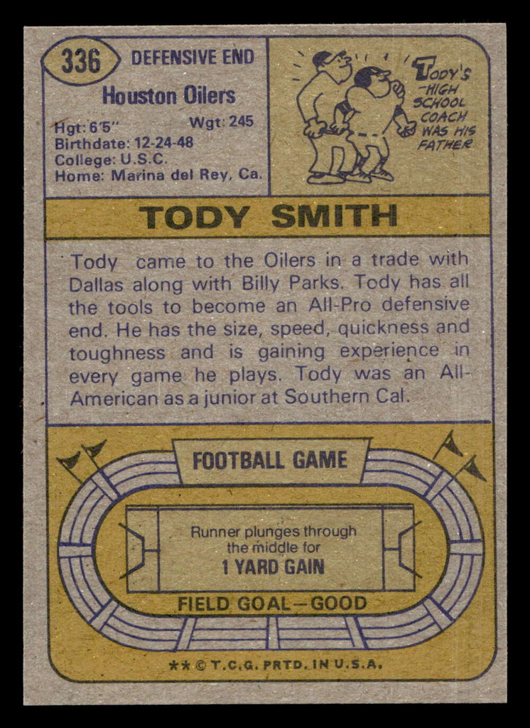 1974 Topps #336 Tody Smith Near Mint  ID: 430111