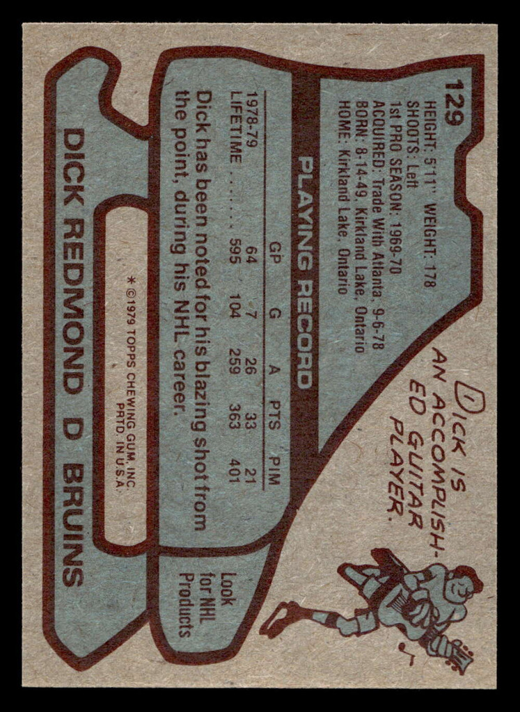1979-80 Topps #129 Dick Redmond Near Mint+  ID: 430411