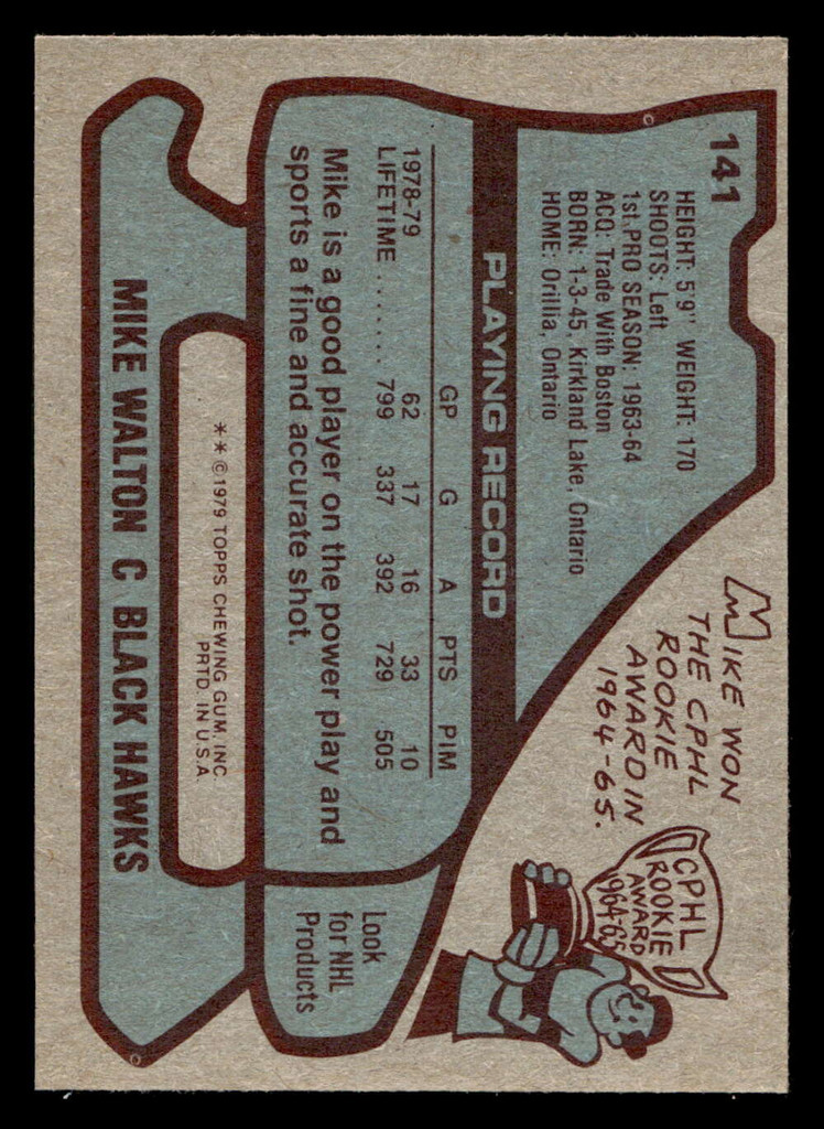 1979-80 Topps #141 Mike Walton Near Mint+  ID: 430423