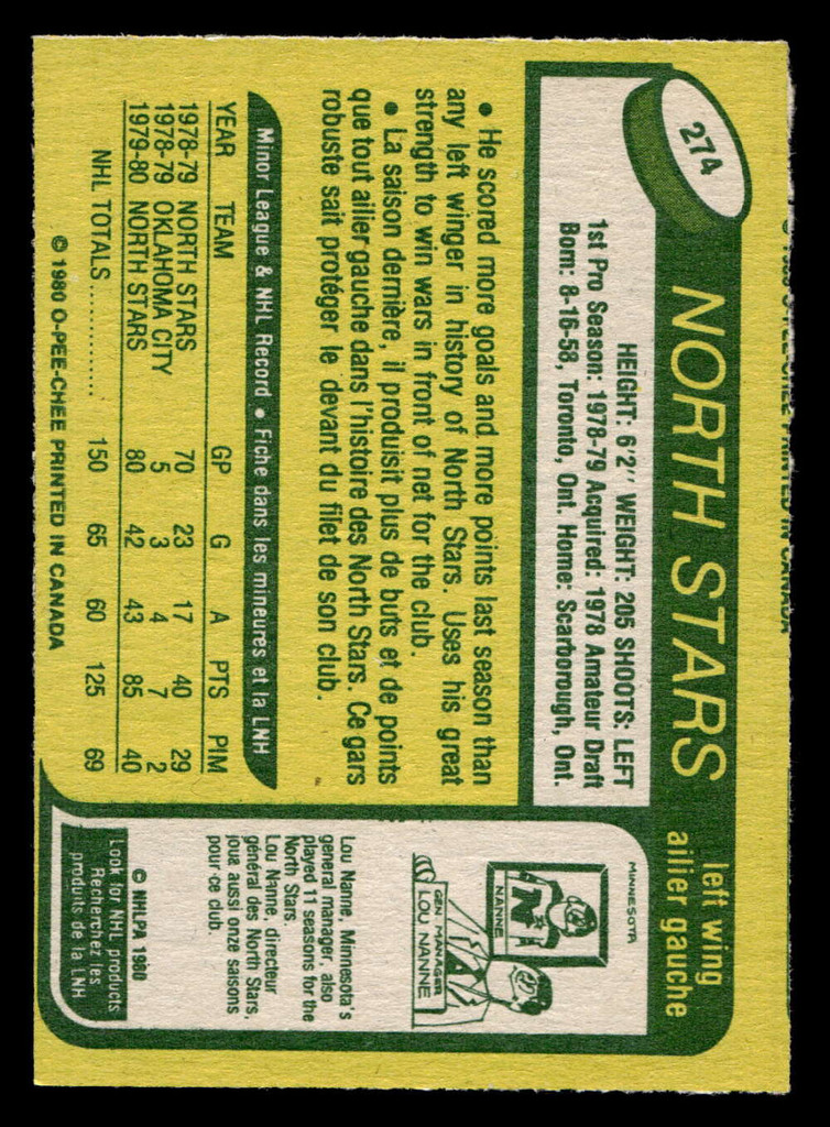 1980-81 O-Pee-Chee #274 Steve Payne Near Mint+ OPC 