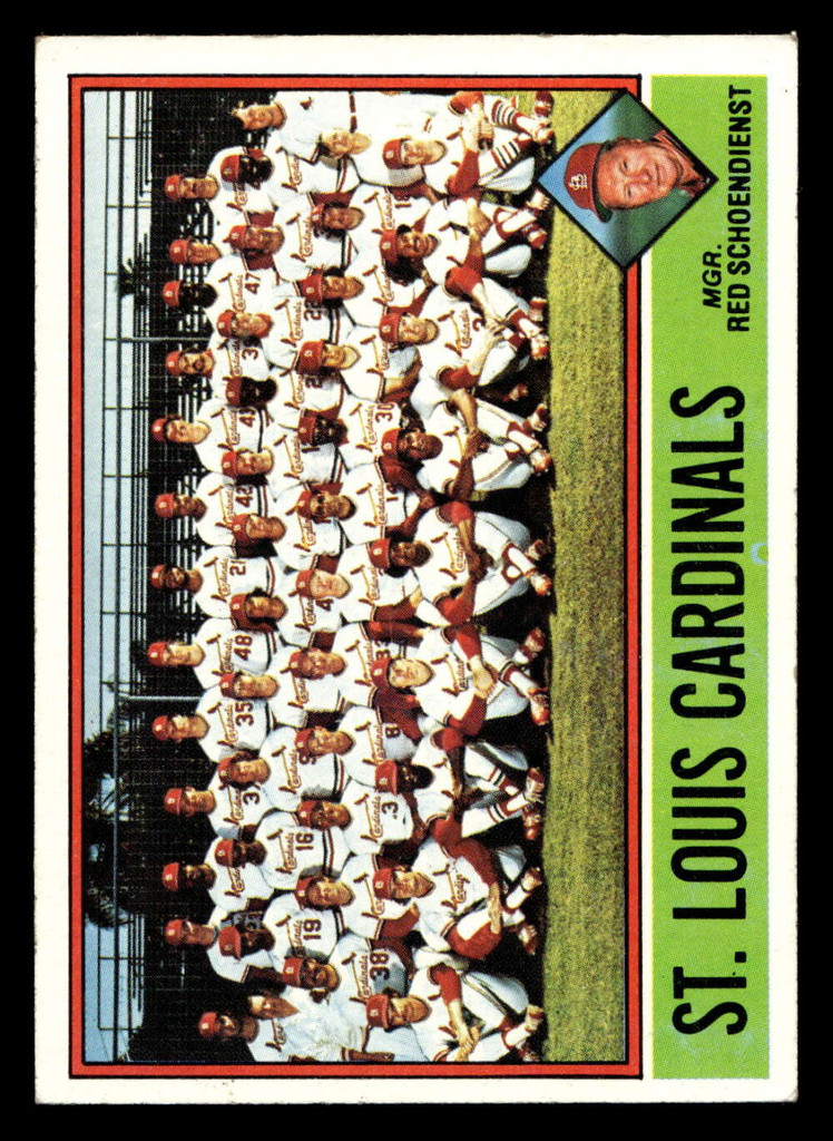 1976 Topps #581 St. Louis Cardinals/Red Schoendienst MG CL Excellent+  ID: 431648