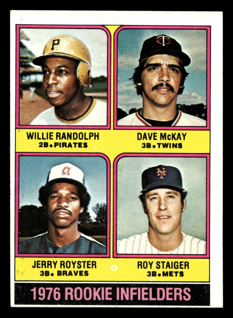 1976 Topps #592 Willie Randolph/Dave McKay/Jerry Royster/Roy Staiger Rookie Infielders Near Mint RC Rookie  ID: 431659