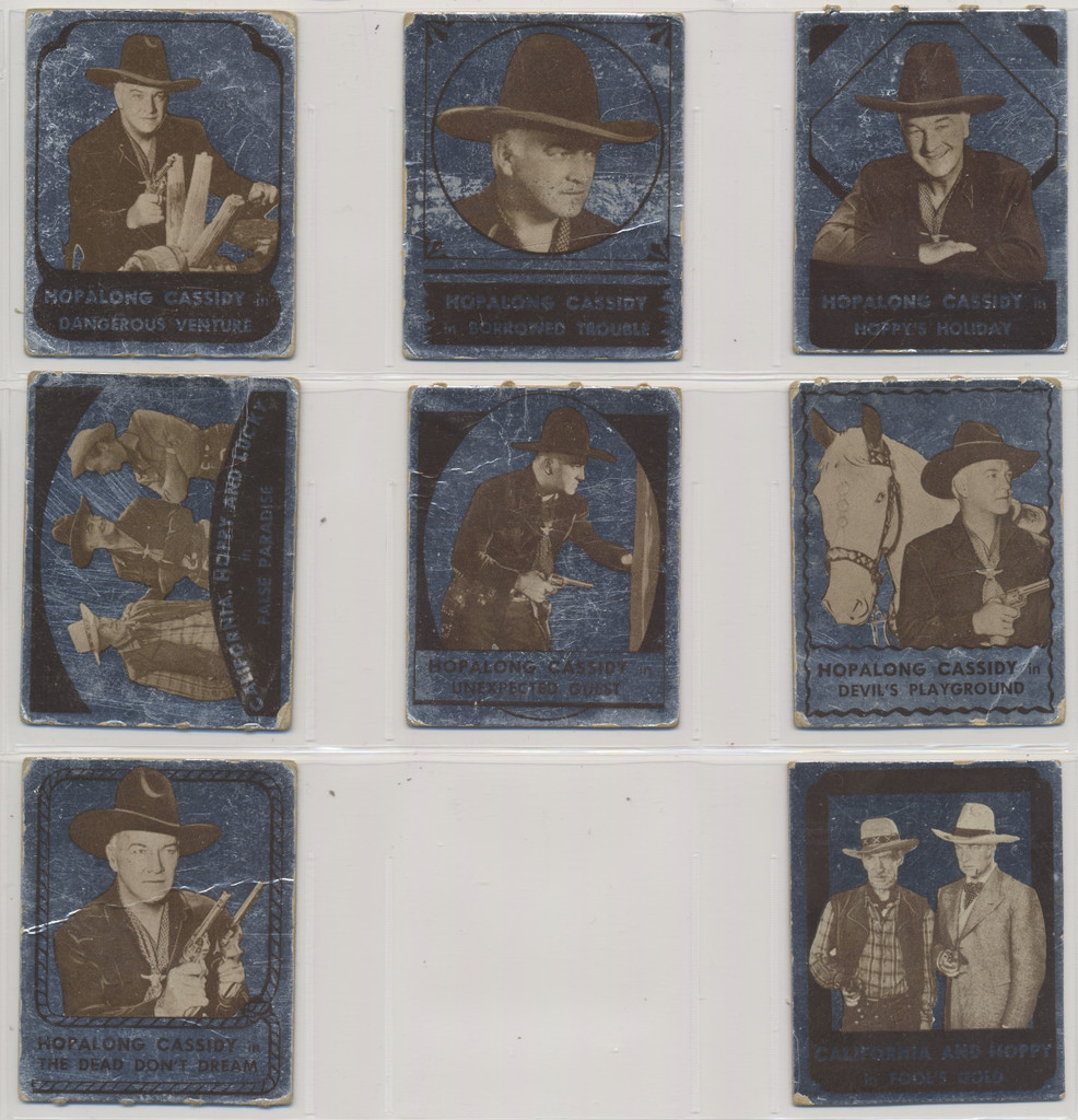 1950 Topps Hopalong Cassidy Foil Cards Set 8 real tough!! Best Of 2 Sets  #*sku35164a