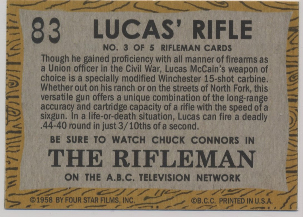 2014 Cards That Never Were By Bob Lemke #83 The Rifleman  #*sku36329