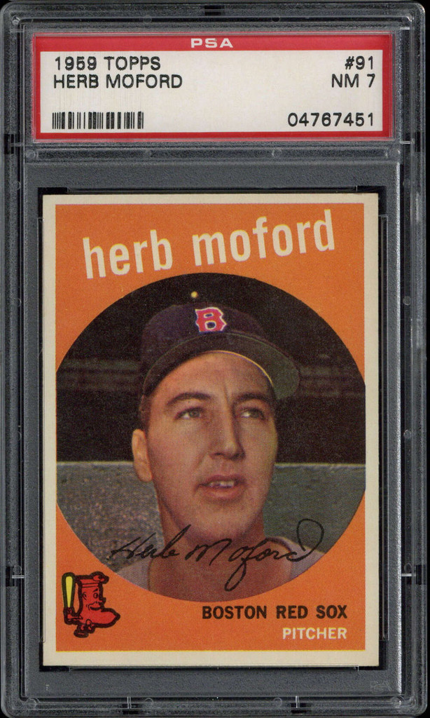 1959 Topps #91 Herb Moford PSA 7 Near Mint Red Sox