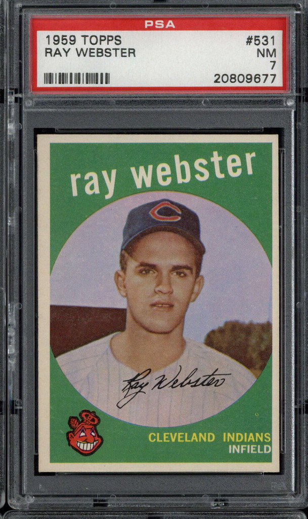 1959 Topps #531 Ray Webster PSA 7 Near Mint Indians High #