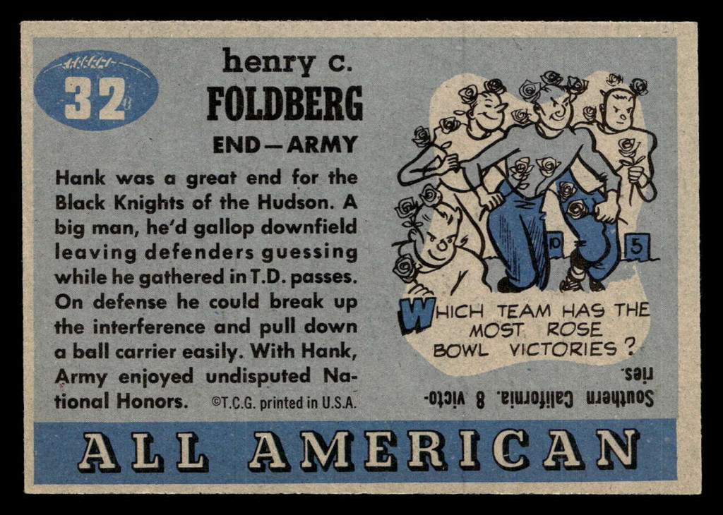 1955 Topps All American #32 Hank Foldberg Ex-Mint 