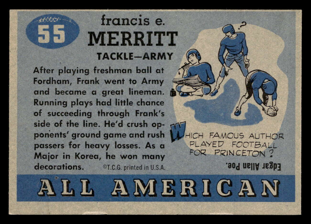 1955 Topps All American #55 Frank Merritt Excellent+ SP 