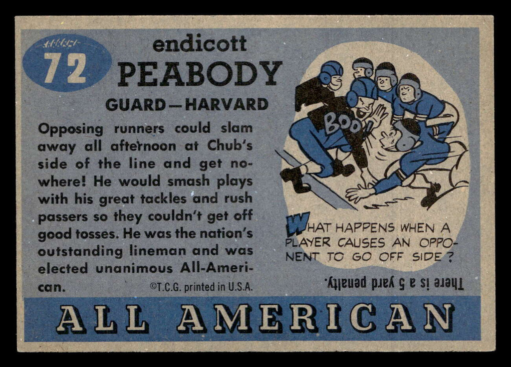 1955 Topps All American #72 Chub Peabody Excellent+ 