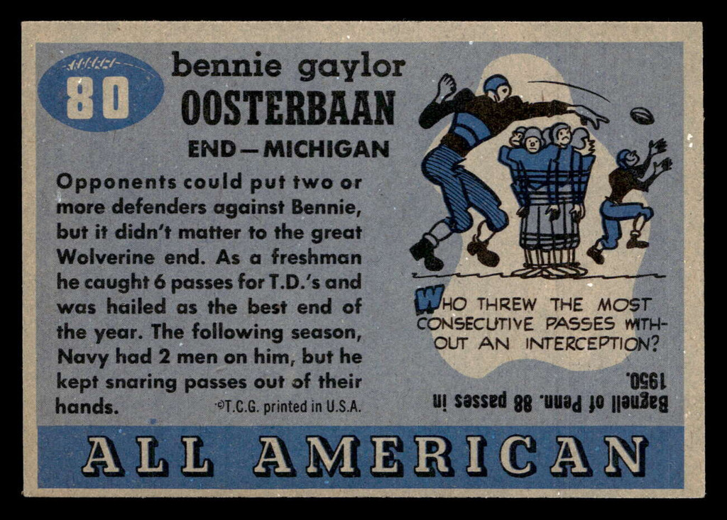 1955 Topps All American #80 Bennie Oosterbaan Ex-Mint  ID: 436340