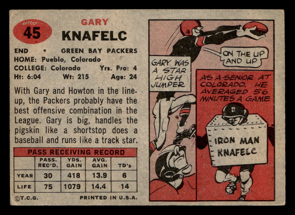1957 Topps #45 Gary Knafelc Excellent 