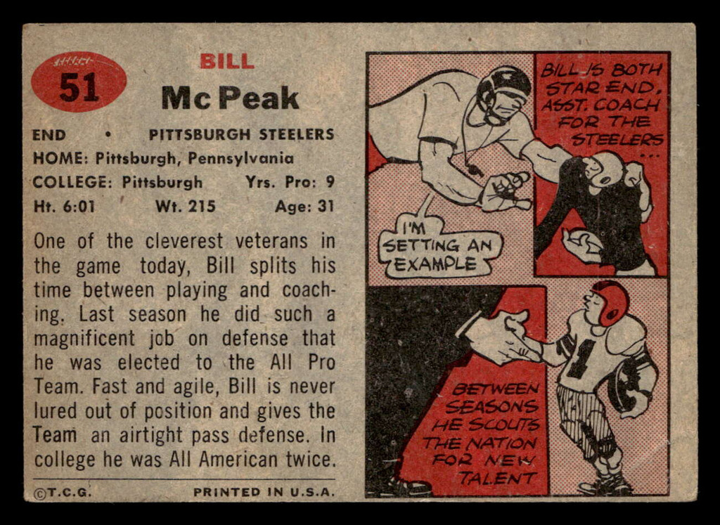 1957 Topps #51 Bill McPeak Very Good  ID: 436434