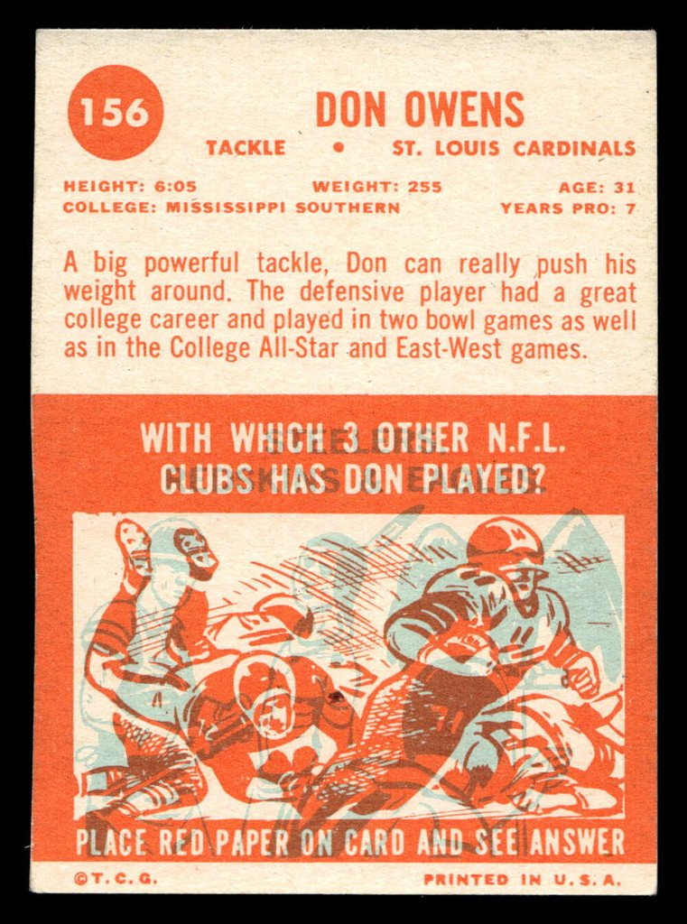 1963 Topps #156 Don Owens Excellent 