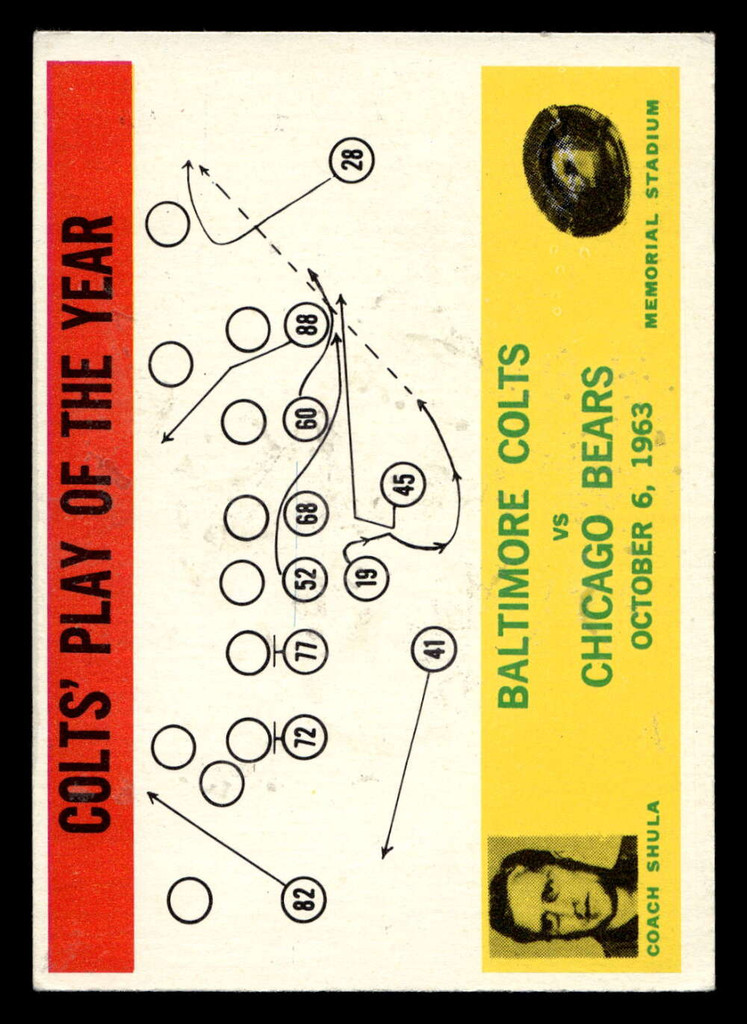 1964 Philadelphia #14 Don Shula Colts Play of the Year Very Good  ID: 436651