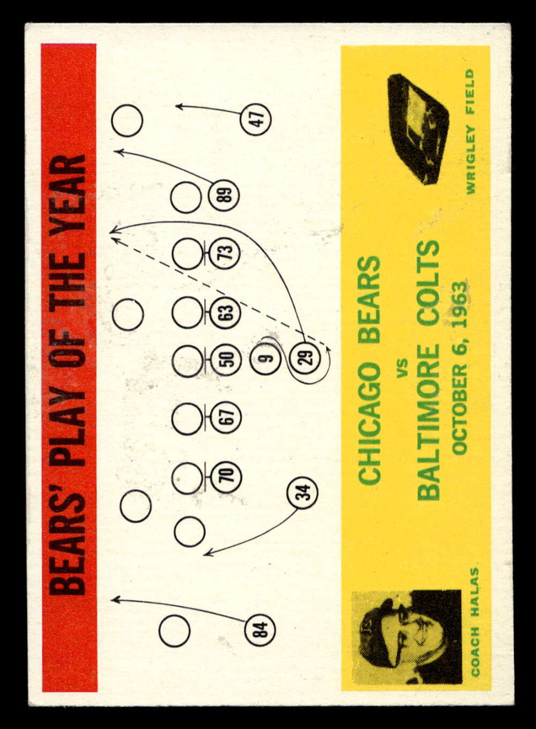 1964 Philadelphia #28 George Halas Bears Play of the Year Excellent+  ID: 436679