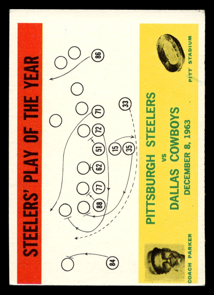 1964 Philadelphia #154 Buddy Parker Steelers Play of the Year Excellent+  ID: 436875