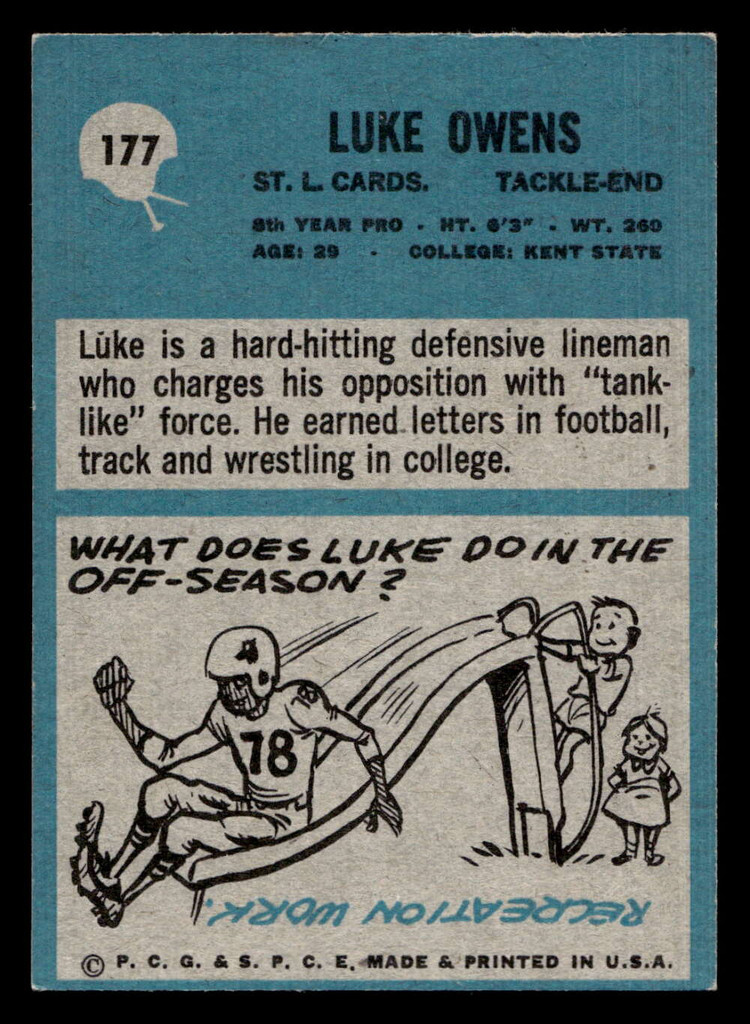 1964 Philadelphia #177 Luke Owens Excellent+  ID: 436908